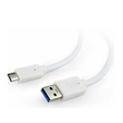 Кабель Cablexpert USB2.0 AM/Type-C, 3А, 18Вт, QC3.0, силиконовый, медь, 1м, белый, пакет (CC-USB2S-AMCM-1M-W) — основная фотография