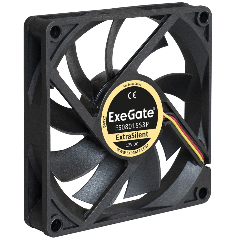 Вентилятор ExeGate ExtraSilent ES08015S3P, 80x80x15 мм, подшипник скольжения, 3pin, 1600RPM, 23dBA EX283373RUS