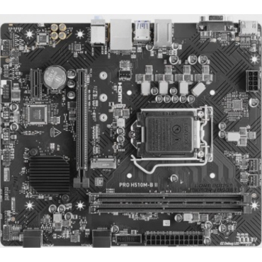М/плата MSI PRO H510M-B II Socket 1200 (Supports 10th Gen only), Intel®H470, 2xDDR4/HDMI/Dsub/PCI-Ex16/PCI-Ex1 mATX
