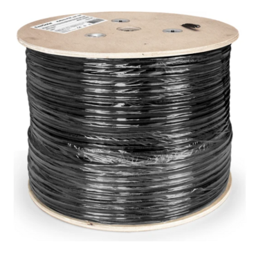 Кабель FTP Exegate EX241488RUS  4 пары кат.5e  100% медь,24AWG, экран, для внешней прокладки, с тросом, 305м, черный PE