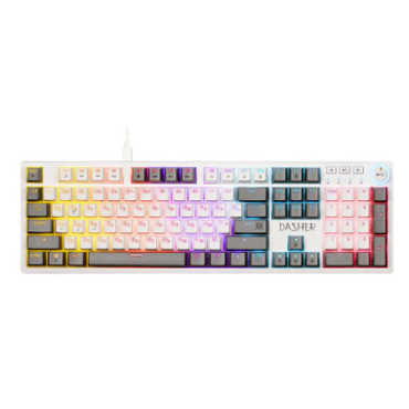 Клавиатура Defender Dasher GK-472 игровая, механическая, подсветка, USB, бело-серый