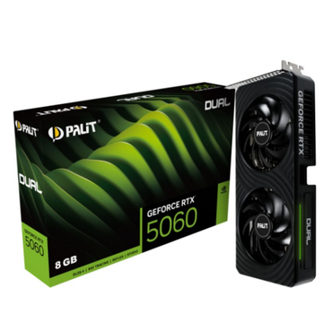 Видеокарта  8GB PCI-E Palit GeForce RTX5060 DUAL GDDR7 (128bit) HDMIx1 DPx3 NE75060019P1-GB2063D RTL