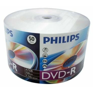 Диск DVD-R Philips 4.7 Gb, 16x, КОМПЛЕКТ 50шт, BULK-спайка, DM4S6U50F/97