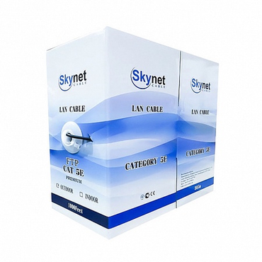 Кабель FTP 5е кат SkyNet Standart 4пары, внутренний, медь, 0.48мм, 305м, одножильный, PVC, серый CSS-FTP-4-CU