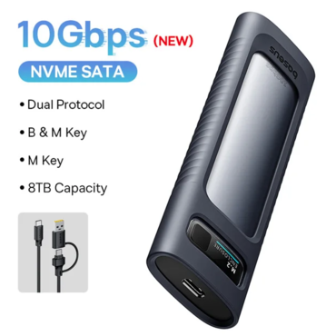 Корпус SSD Baseus M2 NVMe SATA Dual Protocol 10 Гбит/с M.2 к USB Type C 3.2 Gen 2