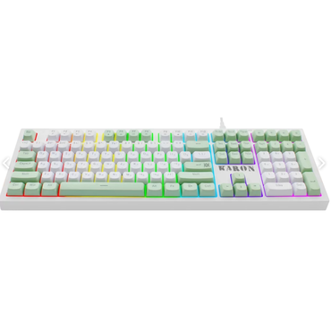 Клавиатура Defender Karon GK-129 игровая, мульмедиа, подсветка, USB, бело-зелёный
