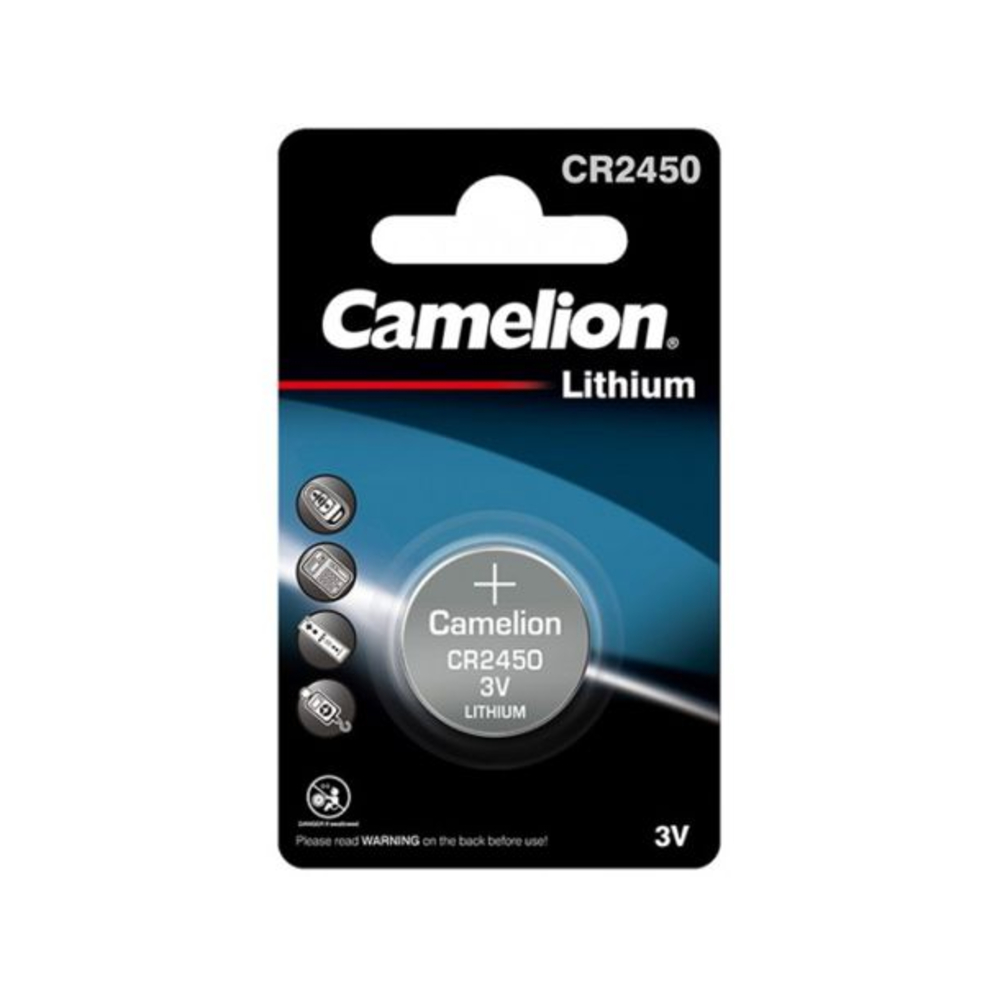 Батарейка Camelion CR2450 BL-1 (CR2450-BP1, батарейка литиевая,3V) (1 шт. в уп-ке)