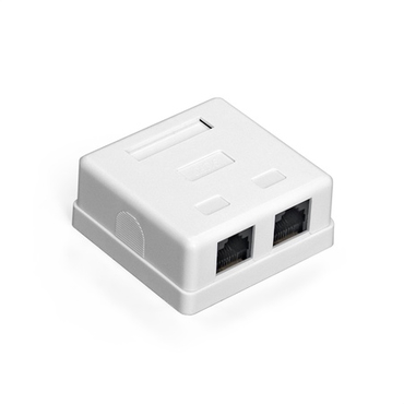 Розетка внешняя двойная Exegate EX292843RUS  SM2-RJ45-C5 RJ-45 кат.5/5E UTP Krone/110