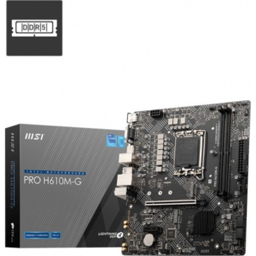 М/плата MSI PRO H610M-G Soc-1700 Intel H610 2xDDR5 mATX AC`97 8ch(7.1) GbLAN+VGA+HDMI+DP