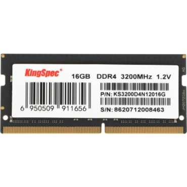 Память SODIMM DDR4 16Gb PC4-25600 Kingspec KS3200D4N12016G RTL 1.35В