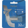 Память USB 3.0/Type-C 32 GB Netac U785C, металл. серебристый (NT03U785C-032G-30PN/NT03U785C-032G-32PN) — основная фотография