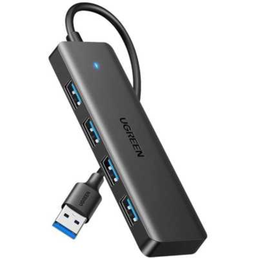 Адаптер UGREEN CM219 (25851) 4-Port USB 3.0 Hub с портом питания USB-C. Цвет: черный