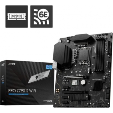 М/плата MSI PRO Z790-S WIFI Soc-1700 Intel Z790 4xDDR5 ATX AC`97 8ch(7.1) 2.5Gg RAID+HDMI+DP