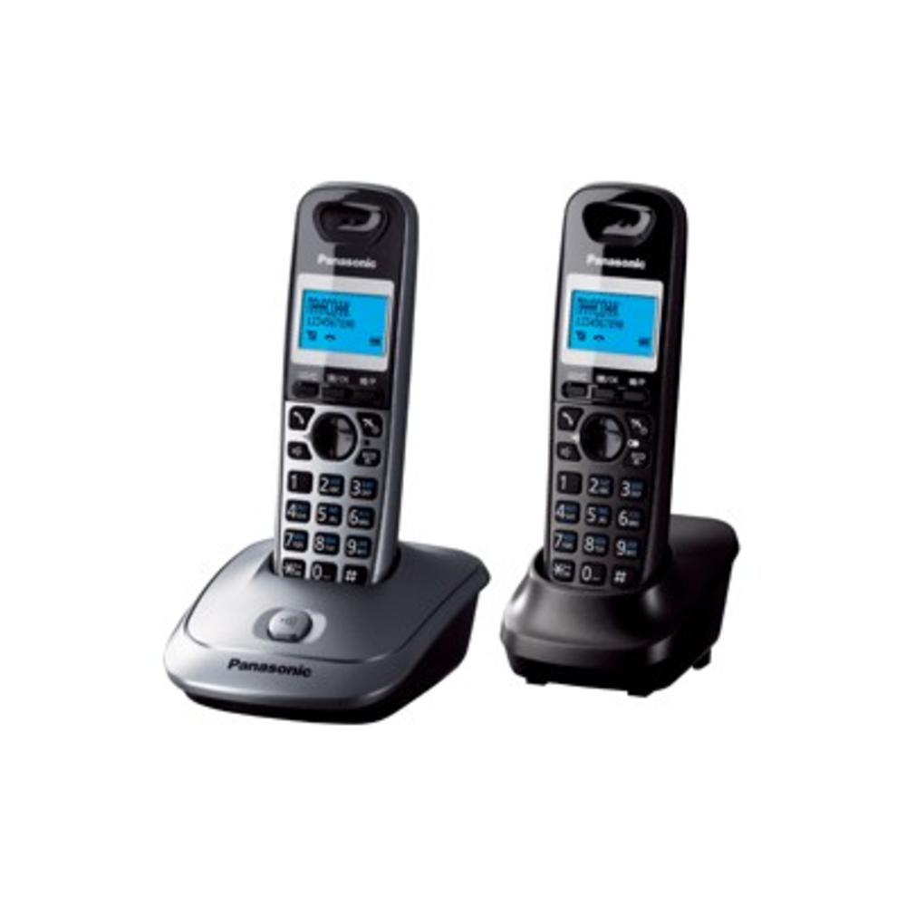 Телефон PANASONIC KX-TG2512RU1, DECT (база серебристая + трубка титан)