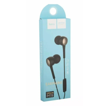 Наушники + микрофон HOCO M19 Кнопка ответа/ 1.2м/ 3.5 mm jack/ Black