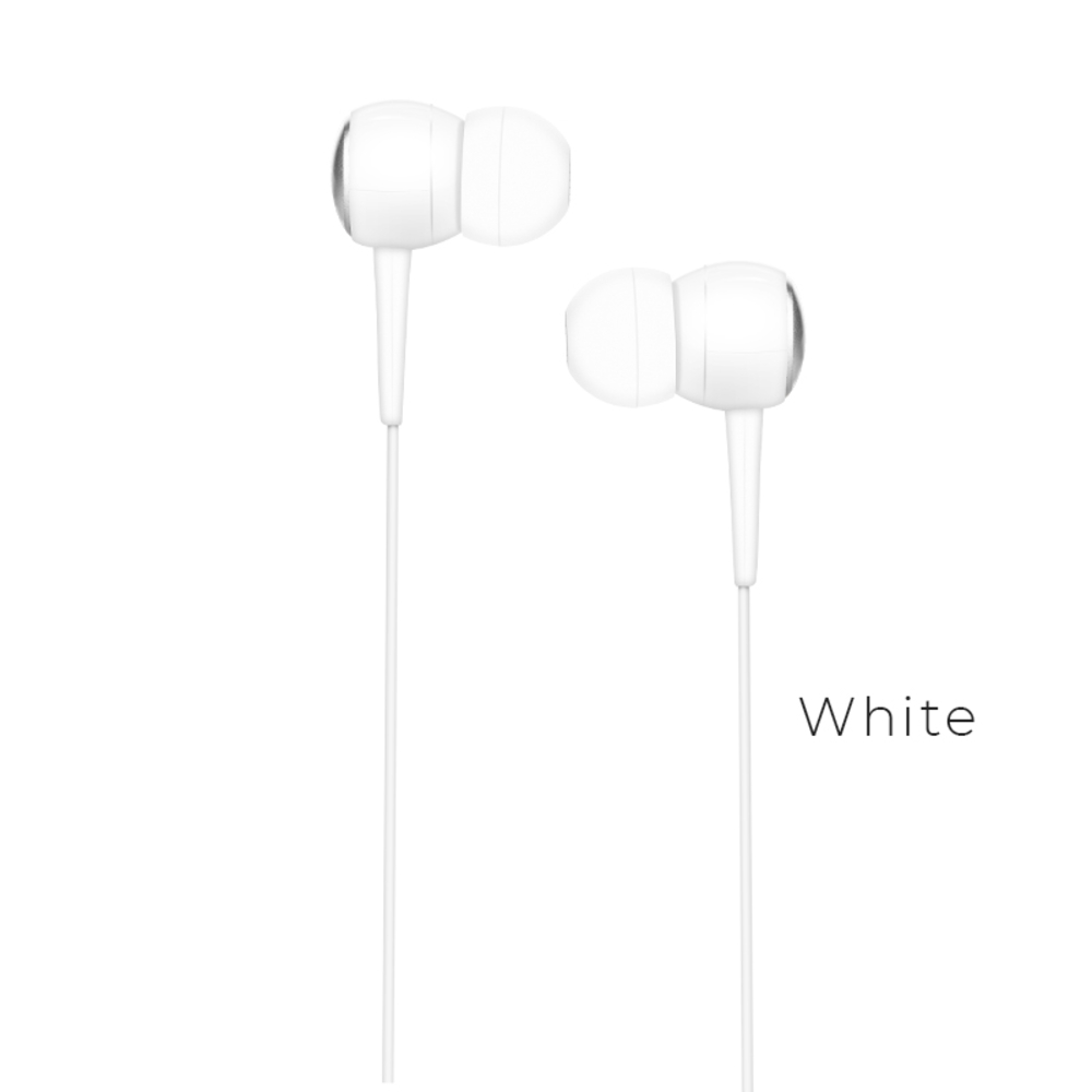 Наушники + микрофон HOCO M19 Кнопка ответа/ 1.2м/ 3.5 mm jack/ White