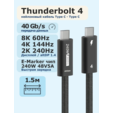 Кабель Thunderbolt 4 (USB4, Type-C) 8K@60Hz, 40Gbps, PD 240W, 1.5 метра — основная фотография