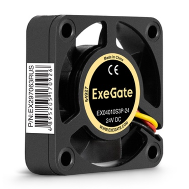 Вентилятор 24В DC ExeGate EX04010S3P-24 (40x40x10 мм, Sleeve bearing (подшипник скольжения), 3pin, 7500RPM, 38,5dBA)