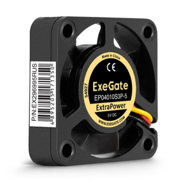 Вентилятор 5В DC ExeGate ExtraPower EP04010S3P-5 (40x40x10 мм, Sleeve bearing (подшипник скольжения), 3pin, 7500RPM, 35dBA)