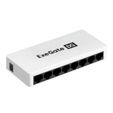 Коммутатор ExeGate EDES-1008C (8х10/100Mbps, с функцией энергосбережения, настольный/настенный) неуправляемый EX298686RUS	361838