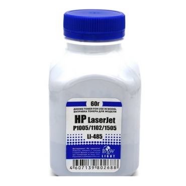 Тонер (Б.  60г) B&W Light LI-485 для HP CB435/436/CE278/285/Canon 712/713/ HP LJ P1005/1505/ Canon LBP-3010/3250