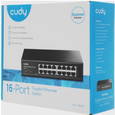 Коммутатор Cudy GS1016 L2 16х10/100/1000 Мбит/с, неуправляемый