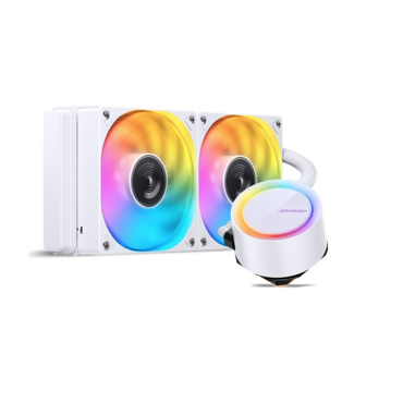 Система водяного охлаждения JONSBO TG-240 White (260W, 240mm, White, ARGB/ Fans: 2x120mm, 66.19CFM, 35.4dBA, 1800RPM/ Pump height 72mm, 30dBA, 2400RPM