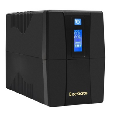 ИБП ExeGate Power Smart ULB-650.LCD.AVR.EURO <650VA/360W, LCD, AVR, 2 евророзетки, Black> EP285568RUS