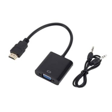 Bion Переходник с кабелем HDMI - VGA+Audio, 19M/15F + mini-jack 3.5 mm, 15см, черный [BXP-A-HDMI-VGA-03]
