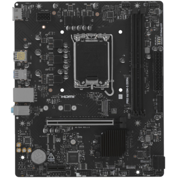 М/плата MSI PRO H610M-S DDR4 H610, LGA1700, 2*DDR4, 1*PCIEx16, 1*PCIEx1, 1*M.2, 2*USB3.2Gen1, 4*USB2.0, 2*SATA3.0, 1G, HDMI, M-ATX, RTL