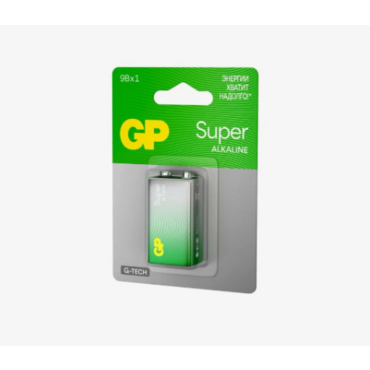 Алкалиновая батарейка GP Super Alkaline G-Tech 9V Крона - 1 шт. на блистере (1 шт.)
