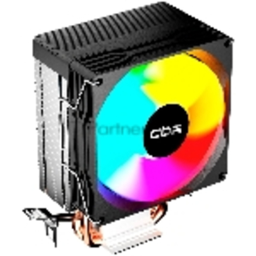 Кулер для процессора CBR CBR-CC-2115-RGB-PWM Al+Cu, 2 heat pipes, Socket 775/1155/1156/1150/1151/1200/1700/940/AM2/АМ2+/АМ3/AM3+/FM1/FM2/AM4/AM5, TDP 