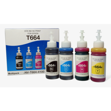 Чернила NVPrint T664 для принтеров Epson, набор 4 цвета по 100 мл совместимые <NV-T664-4100>