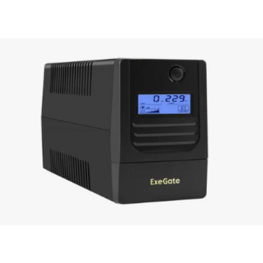 Источник бесперебойного питания ExeGate Smart LB-650.LCD.AVR.4C13 (650VA/390W, LCD, AVR, 4*C13, батарея 12V 7Ah, черный) <EX299496RUS>