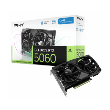 Видеокарта GeForce RTX5060 8Gb PNY Dual Fan OC, 2535/28000 128bit GDDR7 HDMI 3xDP