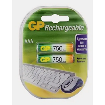 Аккумулятор GP 75AAAHCRGY-2CRCB2 AAA NiMH 750mAh (2шт) <GP 75AAAHCRGY-2CRCB2 20/200>