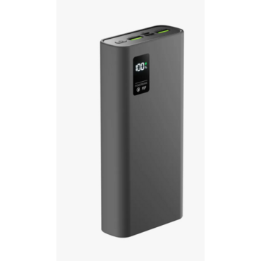 Внешний аккумулятор OLMIO QR-20, 20000mAh, 22.5W, QuickCharge3.0/PowerDelivery, LCD, серый <QR-20 серый>