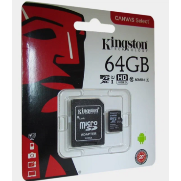 Флеш карта Kingston Canvas Select Plus microSDXC 64Gb C10 SDCS3/64GbSP <SDCS3/64GBSP>