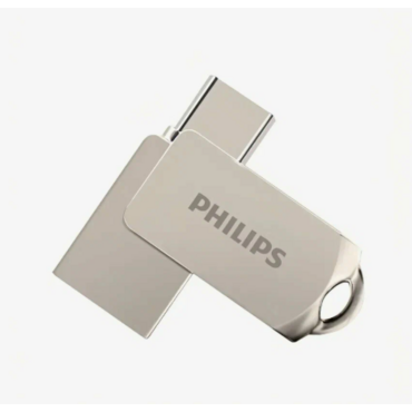 Флешка USB 64Gb PHILIPS 2-in-1 USB 3.2 USB C, OTG, USB 3.2/Type-C, Металл, 100 Mb/s FM64FD145B/97