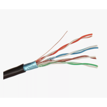 Кабель Exegate FTP 4 пары кат.5e, медь, экран, внешн. прокладка, без троса, бухта 305м, черный, PE <EX256750RUS>