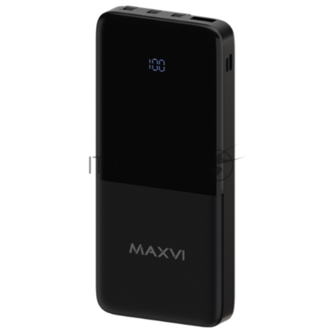 Портативный аккумулятор Maxvi PB10-09 10000 мАч, 2A USB + кабели: Type-C/Lightning/MicroUSB <PB10-09>