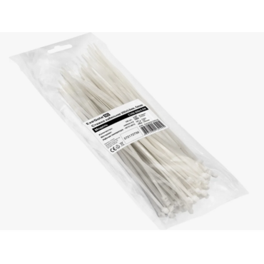 Стяжка (хомут) нейлоновая ExeGate CV66-200x3.6W (нейлон 6.6, 200x3.6 мм, неоткрывающаяся, halogen free, -40°C - +85°C, белая, 100 шт) <EX292912RUS>