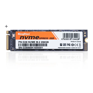Накопитель SSD KingDian G38 256Gb [G38 NVME M.2-256GB] M.2 2280, PCI-E 3.0 x4, 2400/1100MBs, NVMe, 160TBW