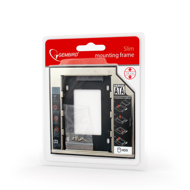 НИЗКОПРОФИЛЬНЫЙ АДАПТЕР GEMBIRD MF-95-02 ДЛЯ 2.5-ДЮЙМОВОГО НАКОПИТЕЛЯ В ОТСЕК 5.25 ДЮЙМА  12 ММ