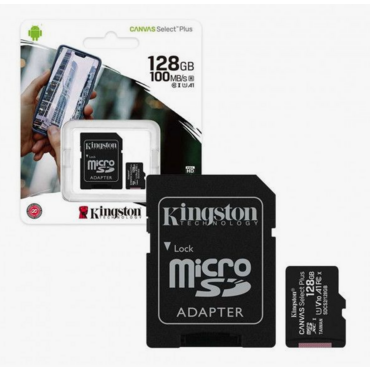 Флеш карта microSDXC 128Gb Kingston SDCS3/128Gb Canvas Select Plus + adapter <SDCS3/128GB>