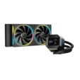 Система охлаждения DEEPCOOL LM240 черная [120 мм - две секции, разъем помпы - 4 pin, радиатор - алюминий, LCD дисплей, ARGB подсветка] — основная фотография