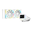 Система охлаждения DEEPCOOL LM240 белая [120 мм - две секции, разъем помпы - 4 pin, радиатор - алюминий, TDP - 280 Вт, LCD дисплей, ARGB подсветка] — основная фотография