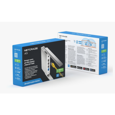 Интернет-центр для USB-модемов LTE/4G/3G с Mesh Wi-Fi N300 и 4-портовым Smart-коммутатором Netcraze 4G (NC-1213)