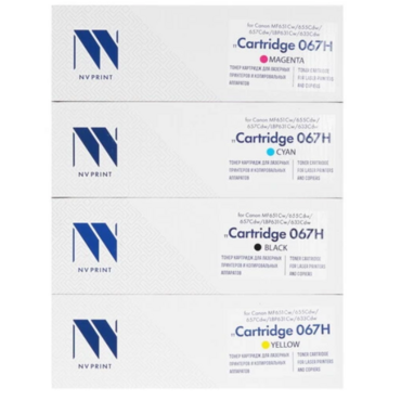 Комплект картриджей NVP совместимых NV-067H CMYK для Canon MF651Cw/655Cdw/657Cdw/LBP631Cw/633Cdw (3130Bk/2350Color) <NV-067HCMYK>