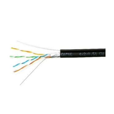 Кабель Cablexpert FPC-5051E-4-CU-OUTR/100, FTP outdoor 4x2x0.51 на тросу, медный, кат.5e, однож., 100м, box, черный <23028>
